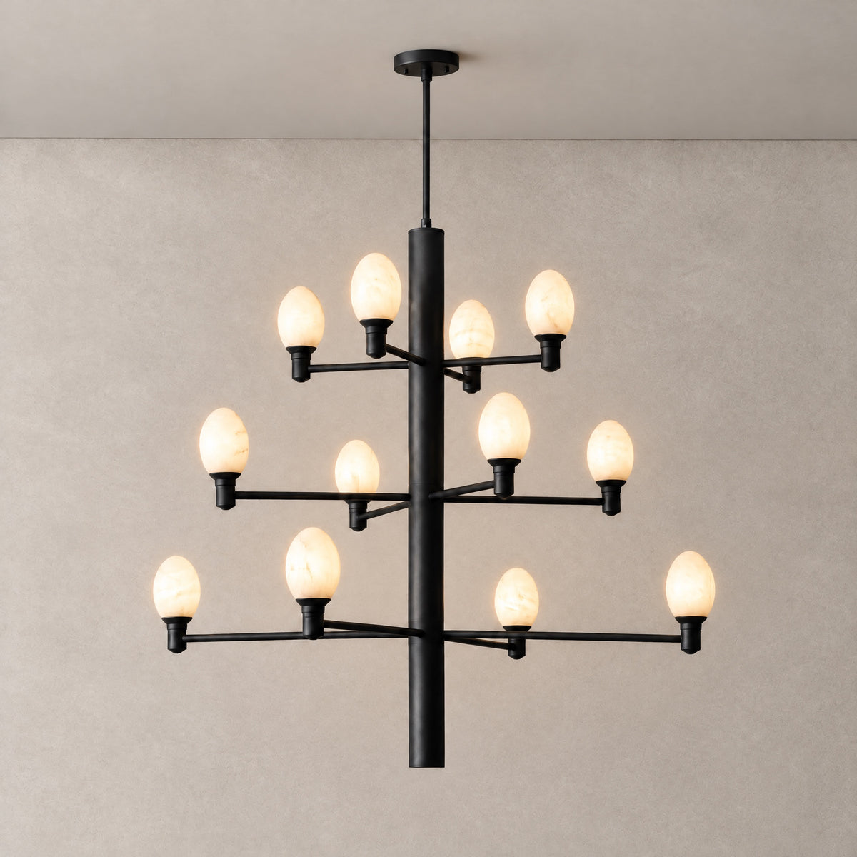 Ramo Alabaster Large Black Chandelier
