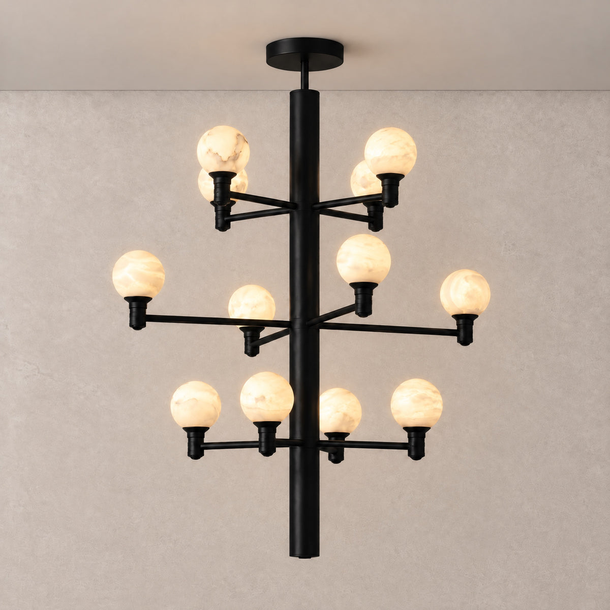 Ramo Globe Black Alabaster Chandelier