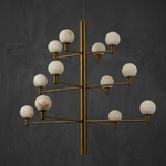 Yiosi Ramo Globe Alabaster Chandelier — Brass - Image 2