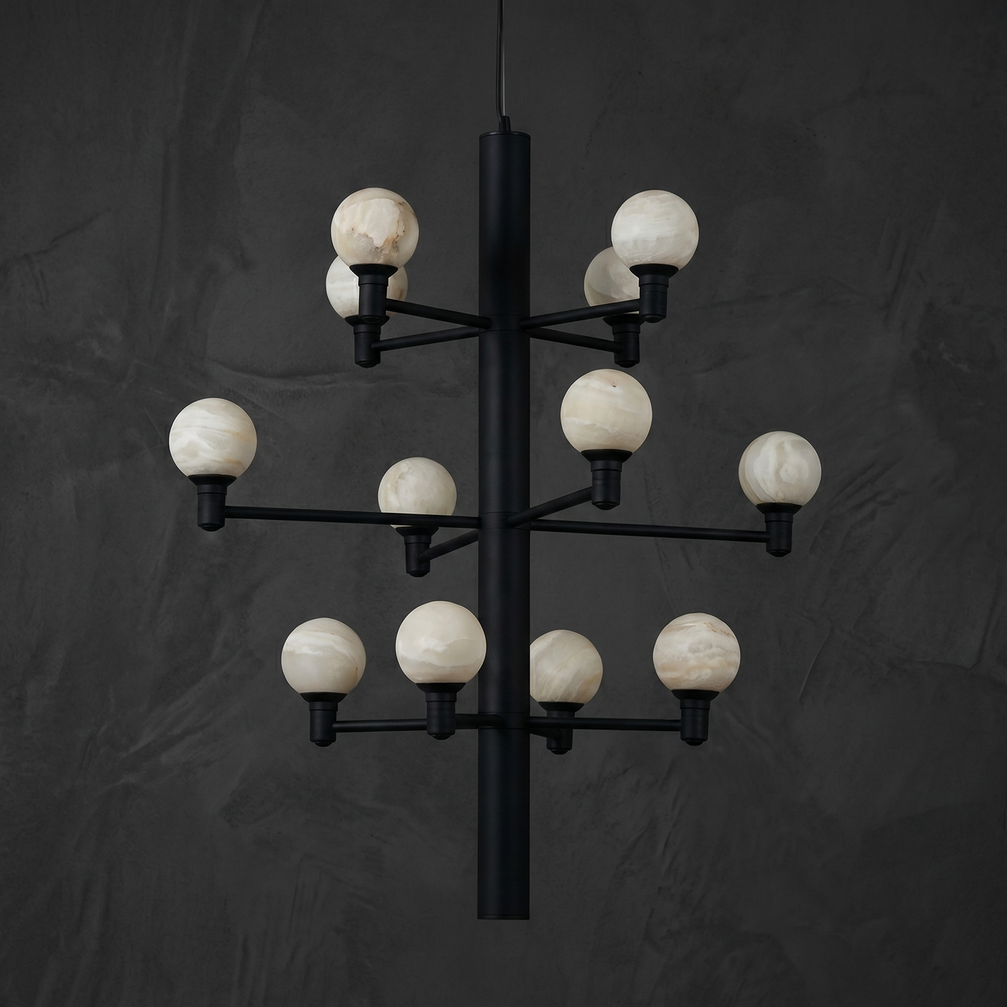 Yiosi Ramo Globe Alabaster Chandelier — Black - Image 2