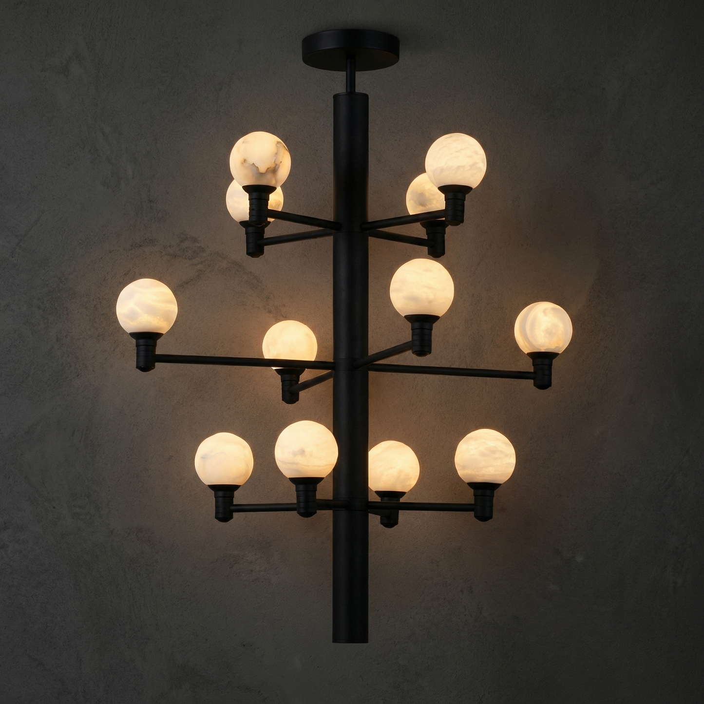 Yiosi Ramo Globe Alabaster Chandelier — Black - Image 1