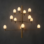 Yiosi Ramo Egg Alabaster Chandelier — Brass - Image 1