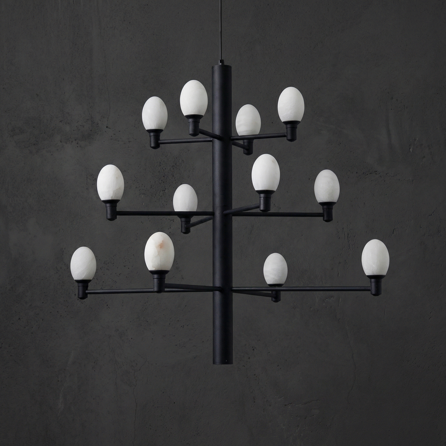 Yiosi Ramo Egg Alabaster Chandelier — Black - Image 2