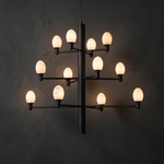 Yiosi Ramo Egg Alabaster Chandelier — Black - Image 1
