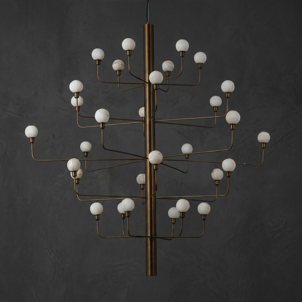 Yiosi Ramo Cluster Alabaster Chandelier — Brass - Image 2