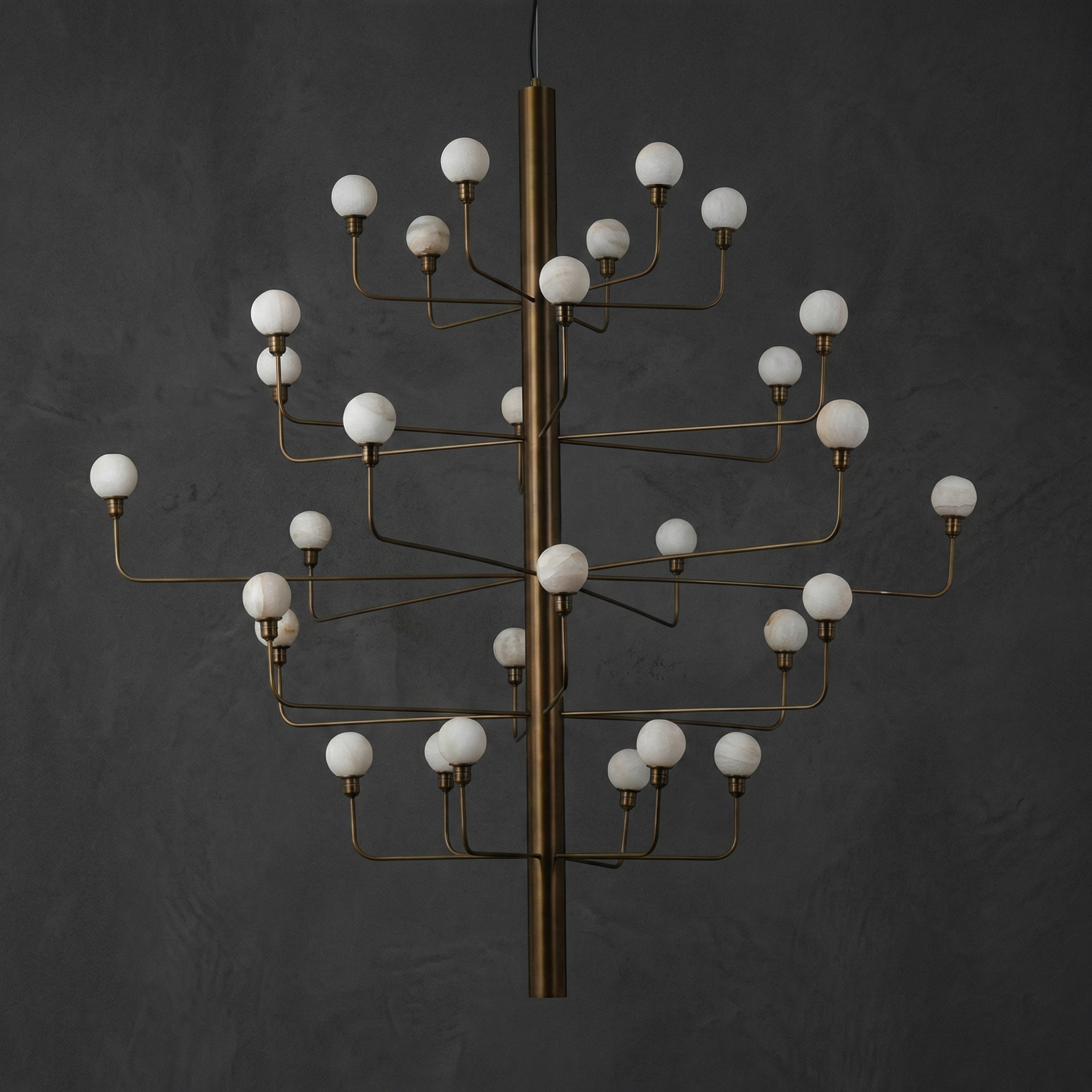 Yiosi Ramo Cluster Alabaster Chandelier — Brass - Image 2