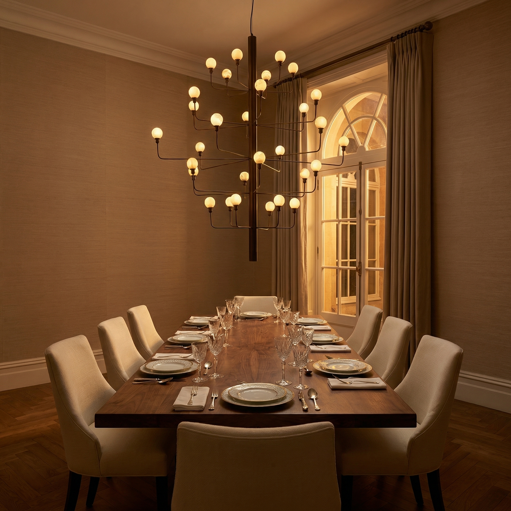 Yiosi Ramo Cluster Alabaster Chandelier — Brass - Image 4
