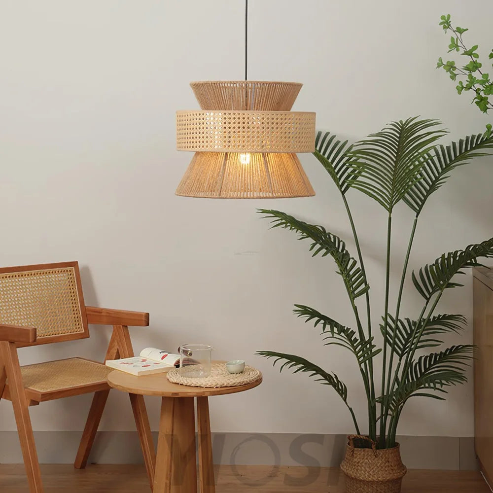 Rattan Bamboo Pendant - Rattan-1-Yiosilamp