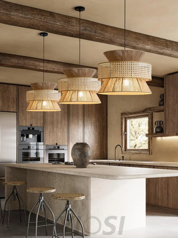 Rattan Bamboo Pendant - Rattan-1-Yiosilamp