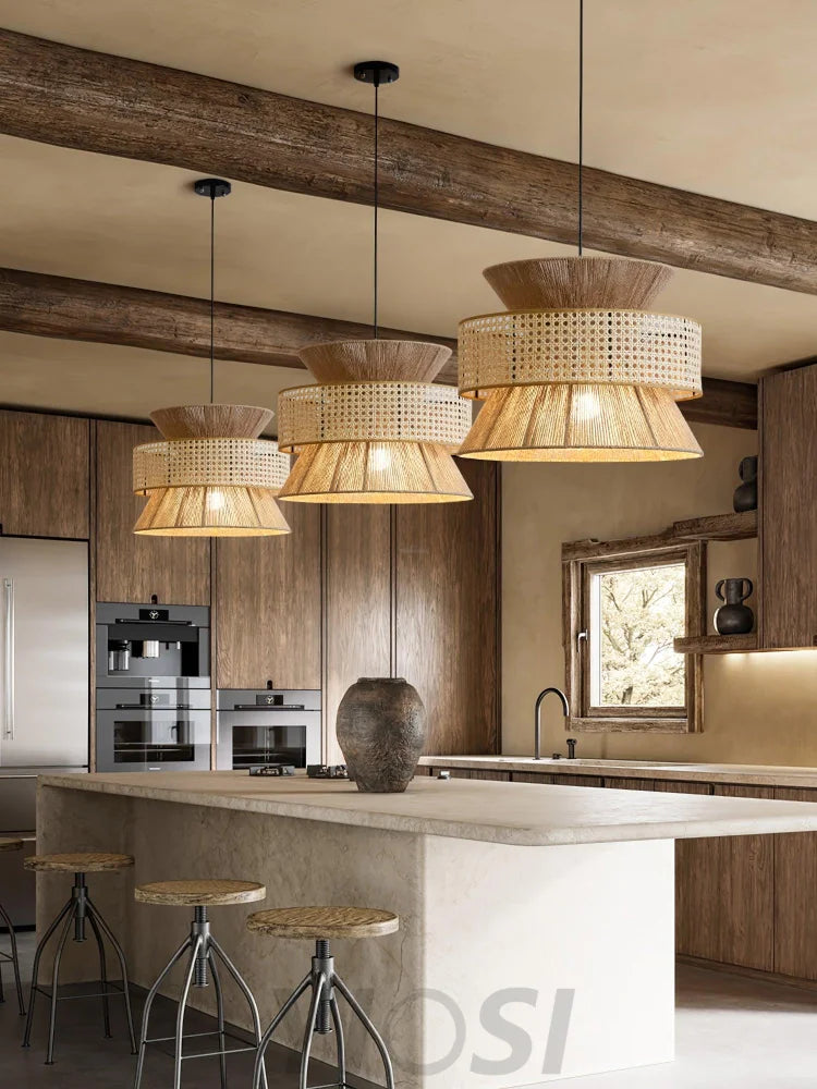 Rattan Bamboo Pendant - Rattan-1-Yiosilamp