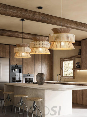 Rattan Bamboo Pendant - Rattan-1-Yiosilamp