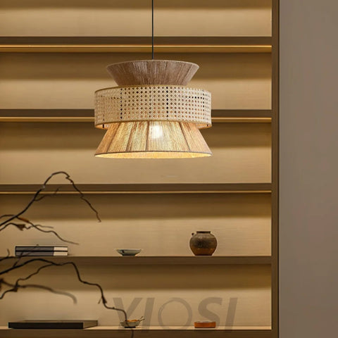 Rattan Bamboo Pendant - Rattan-1-Yiosilamp