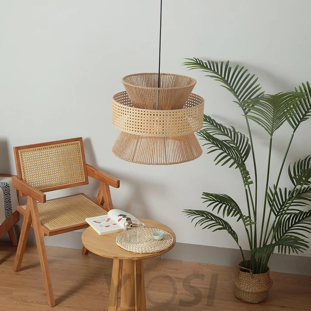 Rattan Bamboo Pendant - Rattan-1-Yiosilamp