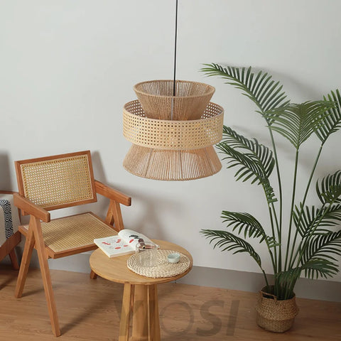 Rattan Bamboo Pendant - Rattan-1-Yiosilamp
