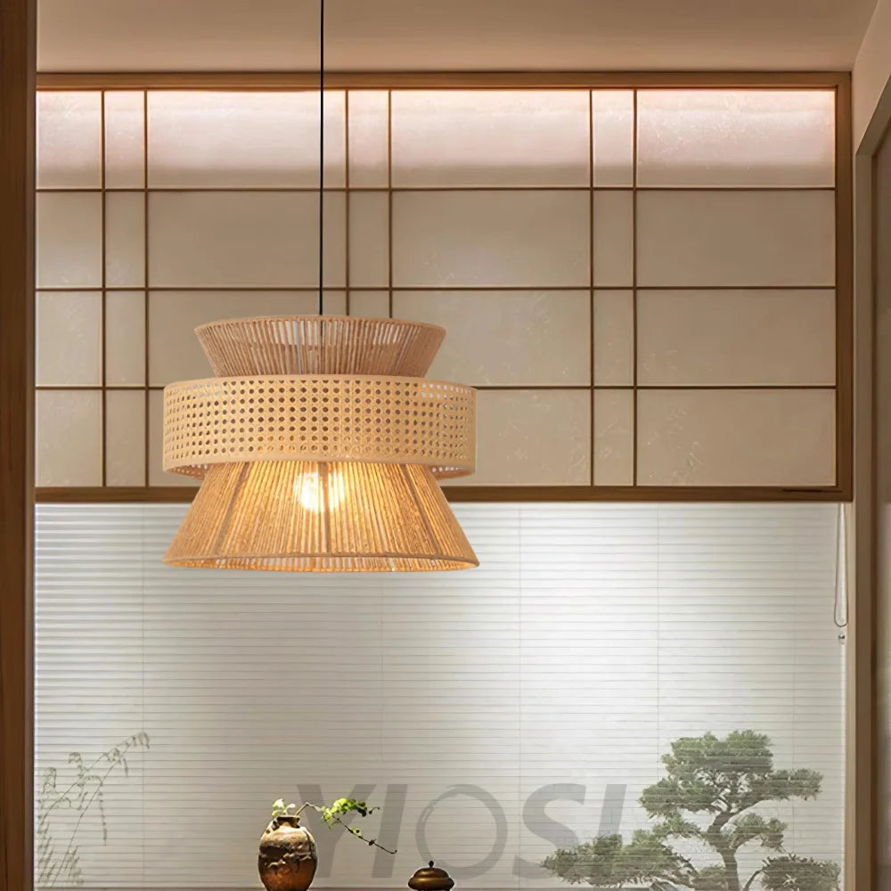 Rattan Bamboo Pendant - Rattan-1-Yiosilamp