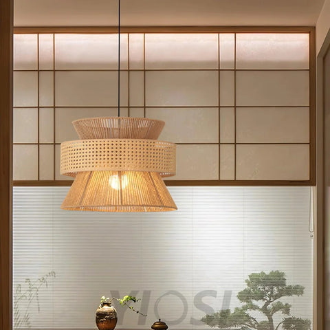 Rattan Bamboo Pendant - Rattan-1-Yiosilamp