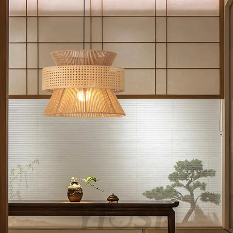 Rattan Bamboo Pendant - Rattan-1-Yiosilamp