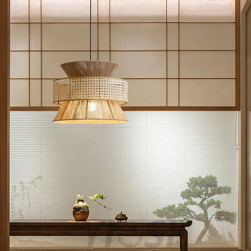 Rattan Bamboo Pendant - Rattan-1-Yiosilamp