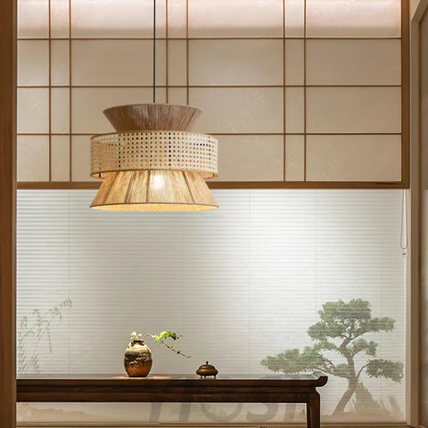 Rattan Bamboo Pendant - Rattan-1-Yiosilamp
