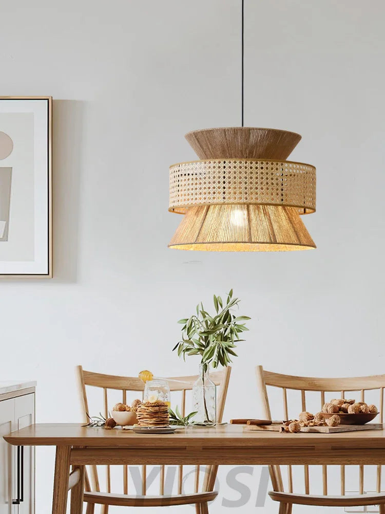 Rattan Bamboo Pendant - Rattan-1-Yiosilamp