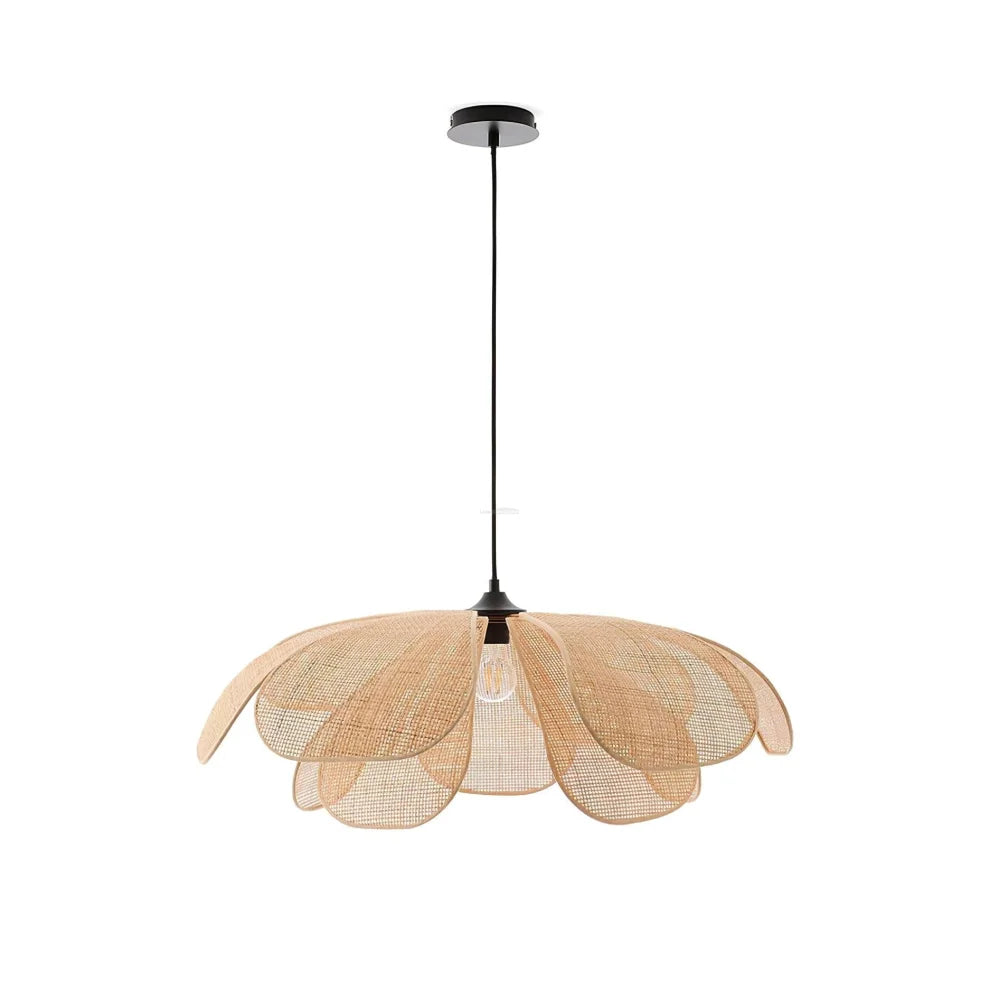Rattan Petal Pendant - Nature rattan color & Black, Rattan-1-Yiosilamp
