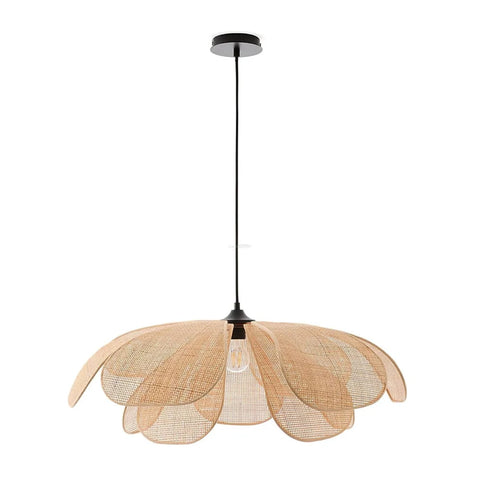 Rattan Petal Pendant - Nature rattan color & Black, Rattan-1-Yiosilamp