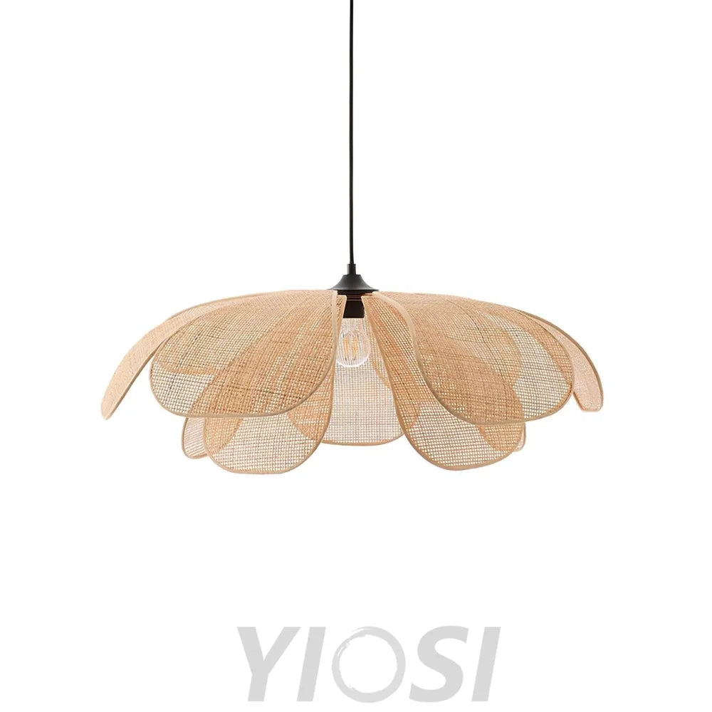 Rattan Petal Pendant - Nature rattan color & Black, Rattan-1-Yiosilamp
