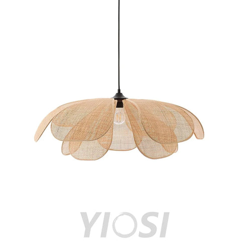 Rattan Petal Pendant - Nature rattan color & Black, Rattan-1-Yiosilamp