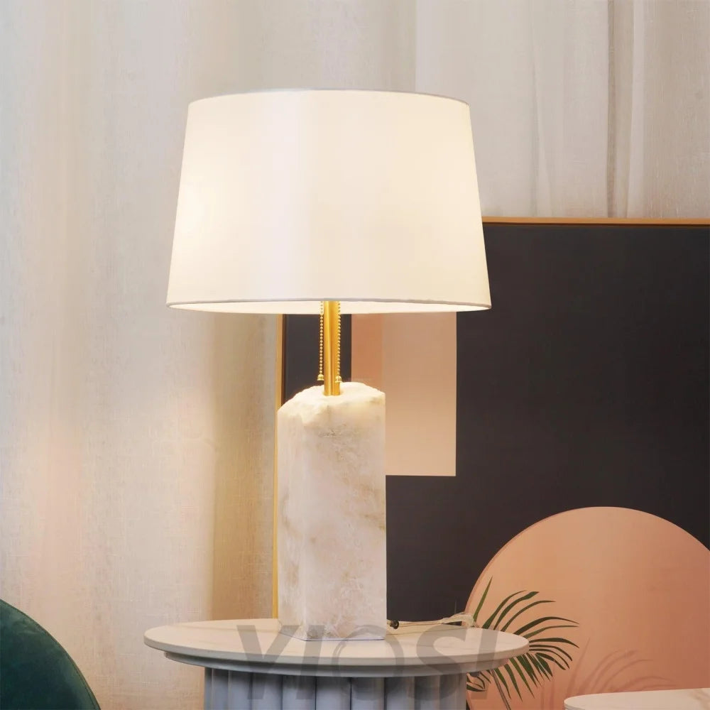 Raw Alabaster Table Lamp - Alabaster-1-Yiosilamp