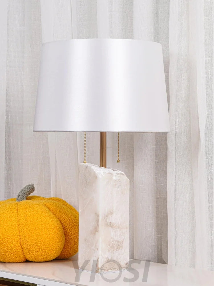 Raw Alabaster Table Lamp - Alabaster-1-Yiosilamp