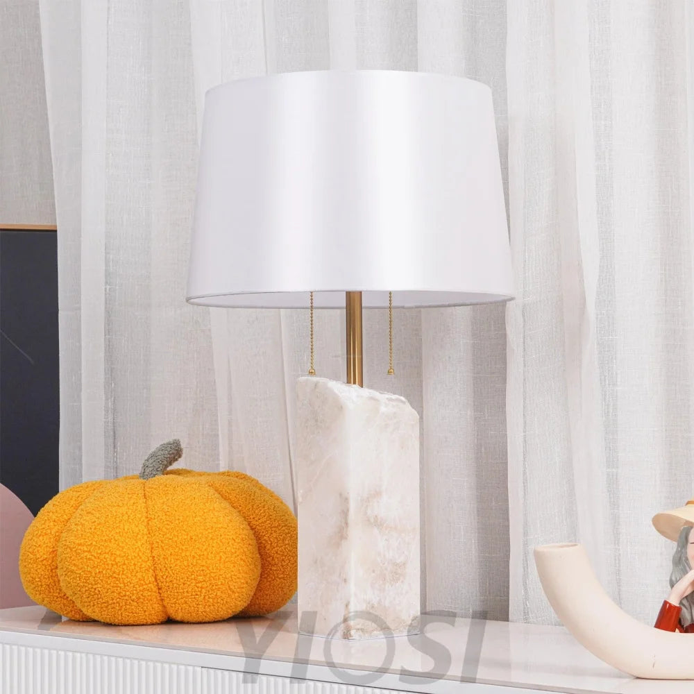 Raw Alabaster Table Lamp - Alabaster-1-Yiosilamp