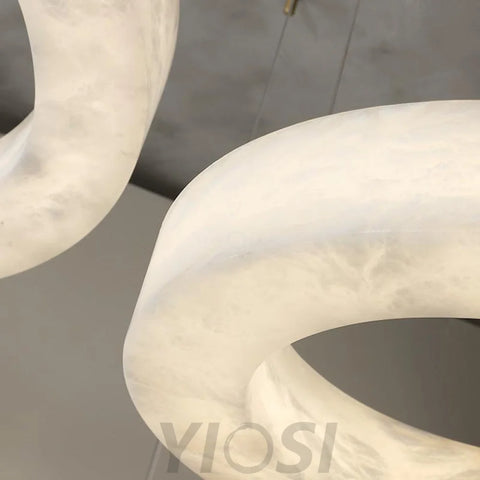 Real Alabaster Ring Chandelier Modern Circular