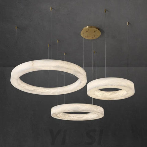 Real Alabaster Ring Chandelier Modern Circular