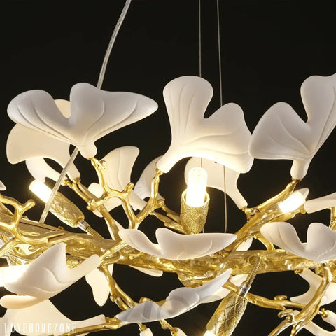 Rectangle Ceramic Ginkgo Leaf Chandelier 55’’ 55 IN Chandelier