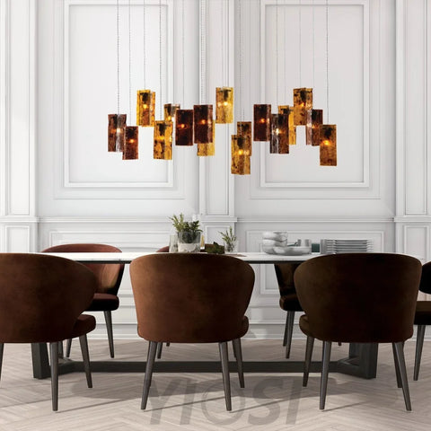 Rectangular  Glass  Pendant Chandelier Cluster - Cluster-1-Yiosilamp