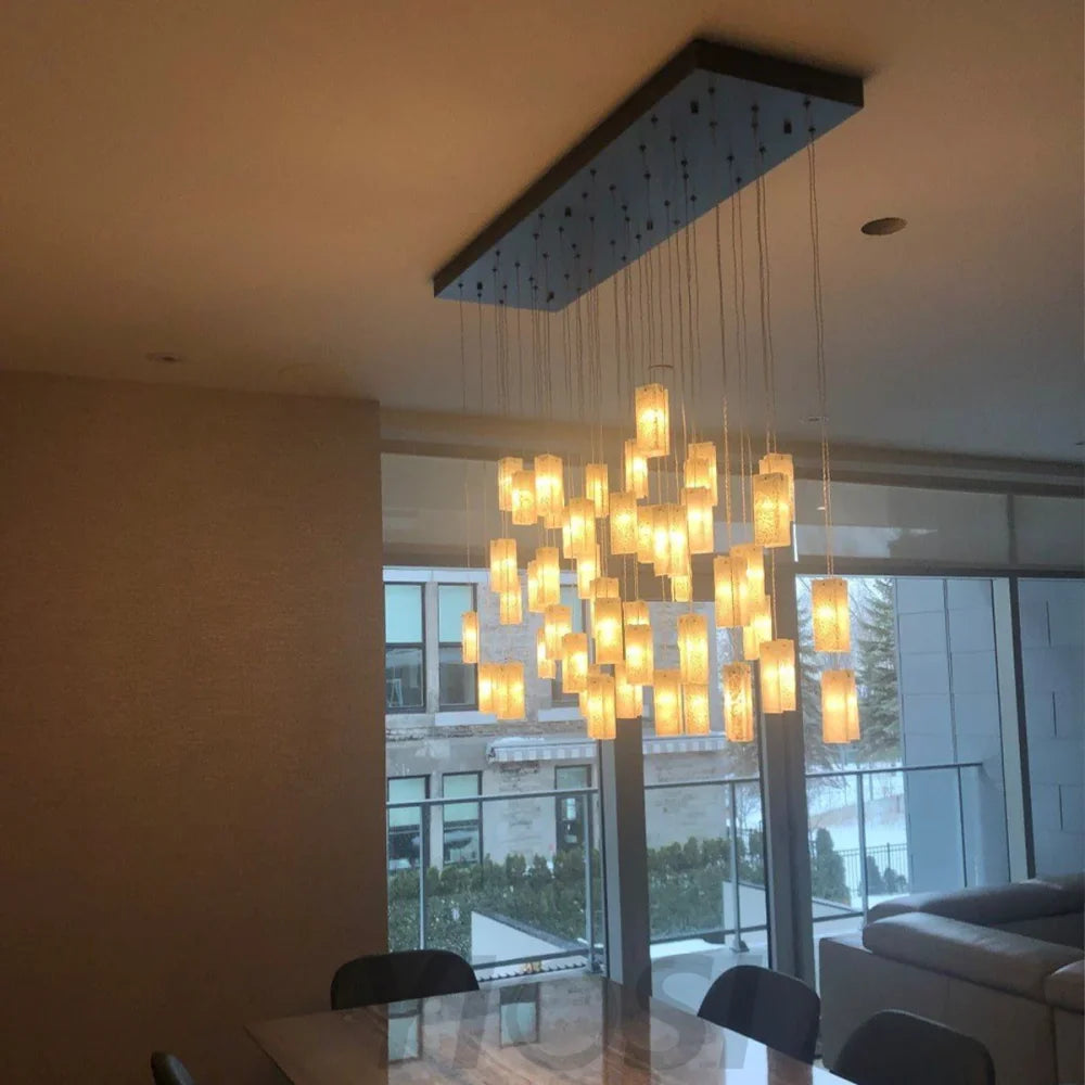 Rectangular  Glass  Pendant Chandelier Cluster - Cluster-1-Yiosilamp