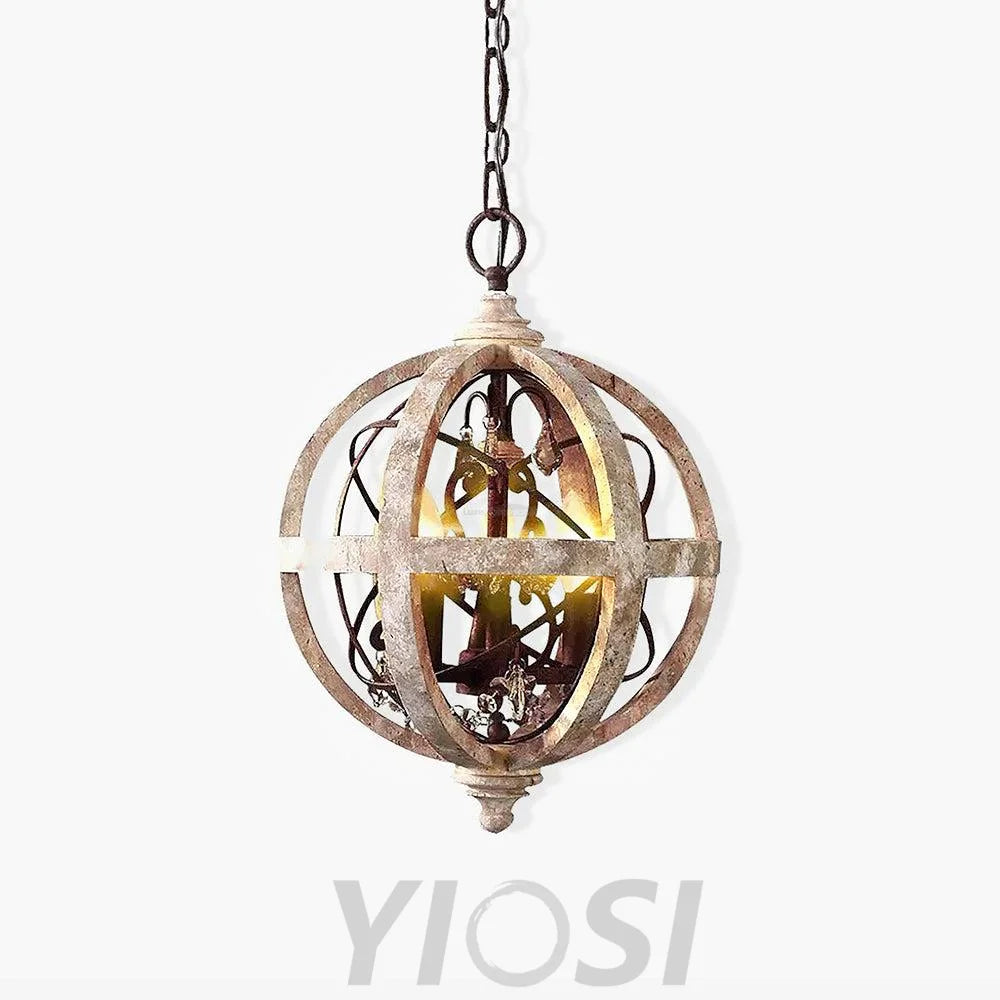 Retro Globe Weathered Chandelier Φ 11.8″ - Genteel-1-Yiosilamp