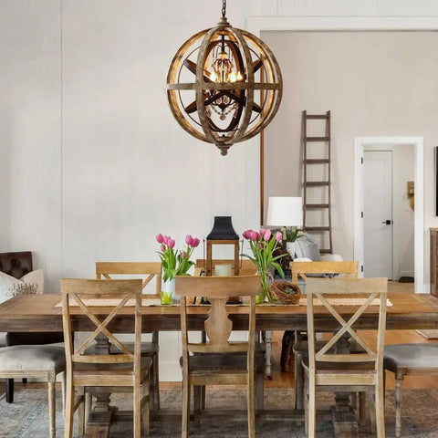 Retro Globe Weathered Chandelier Φ 11.8″ - Genteel-1-Yiosilamp