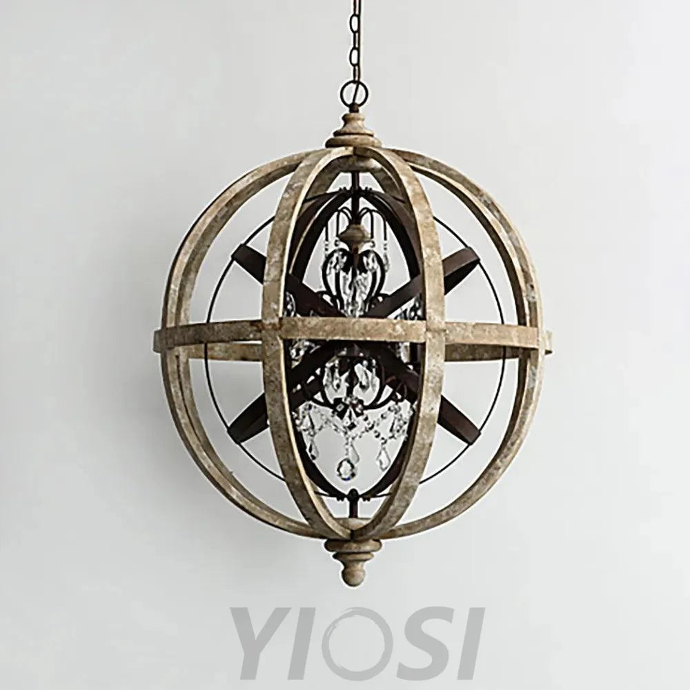 Retro Globe Weathered Chandelier Φ 11.8″ - Genteel-1-Yiosilamp