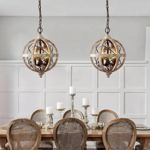 Retro Globe Weathered Chandelier Φ 11.8″ - Genteel-1-Yiosilamp