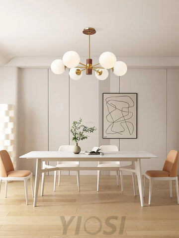 Ribbed Babble Glass Chandelier with 6/9 heads - Frown-1-Yiosilamp
