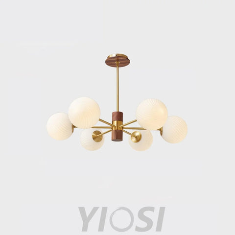 Ribbed Babble Glass Chandelier with 6/9 heads - Frown-1-Yiosilamp