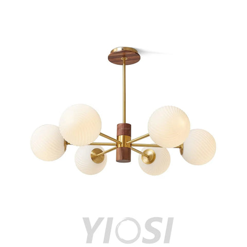 Ribbed Babble Glass Chandelier with 6/9 heads - Frown-1-Yiosilamp