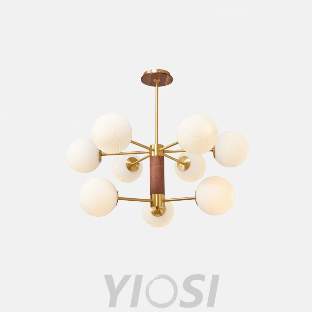 Ribbed Babble Glass Chandelier with 6/9 heads - Frown-1-Yiosilamp