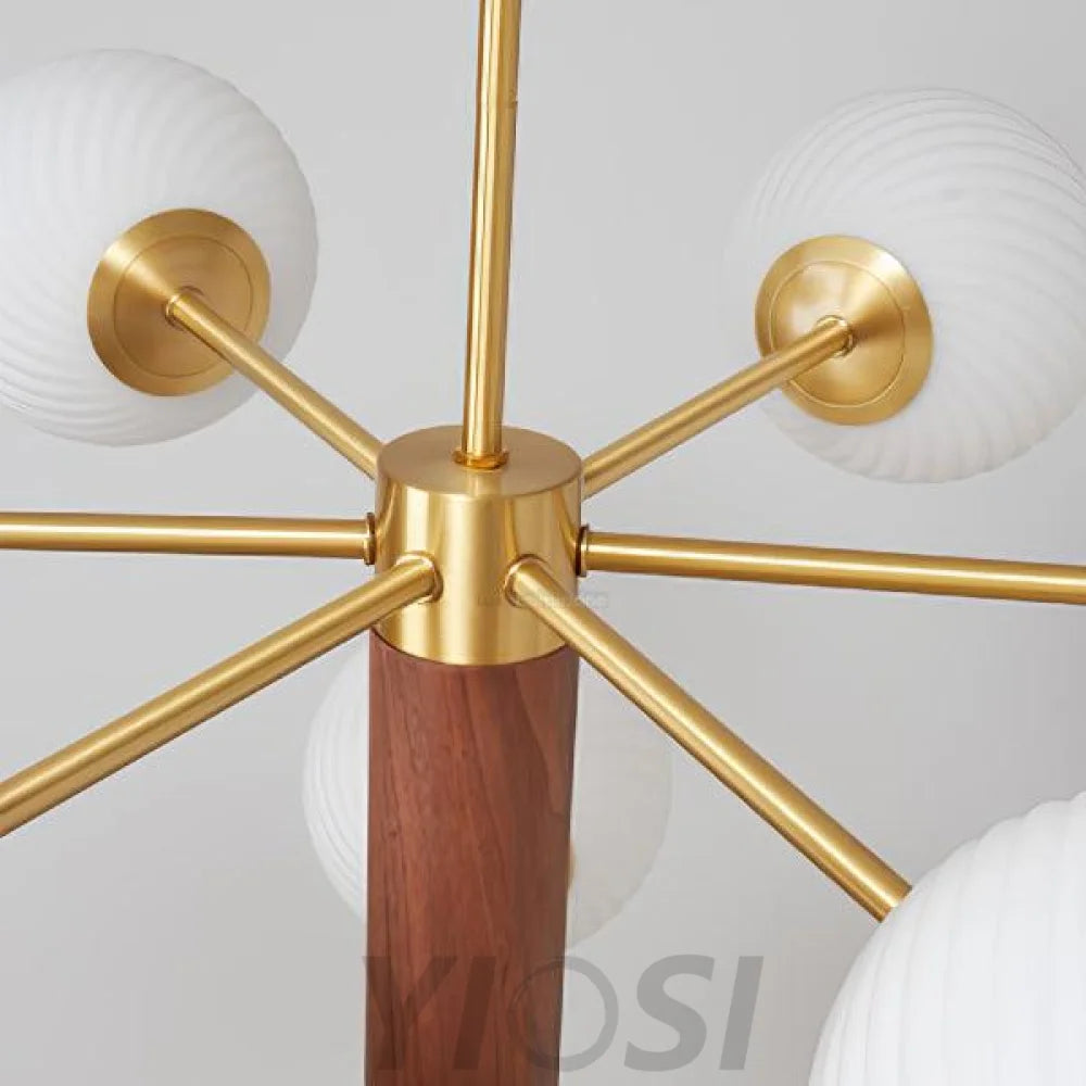 Ribbed Babble Glass Chandelier with 6/9 heads - Frown-1-Yiosilamp
