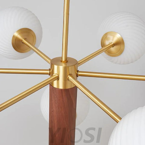 Ribbed Babble Glass Chandelier with 6/9 heads - Frown-1-Yiosilamp