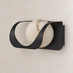 Ribbon Curve Flowing Drape Alabaster Wall Sconce – lights off