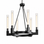 Right Angle Glass Round Pendant 600 - Black