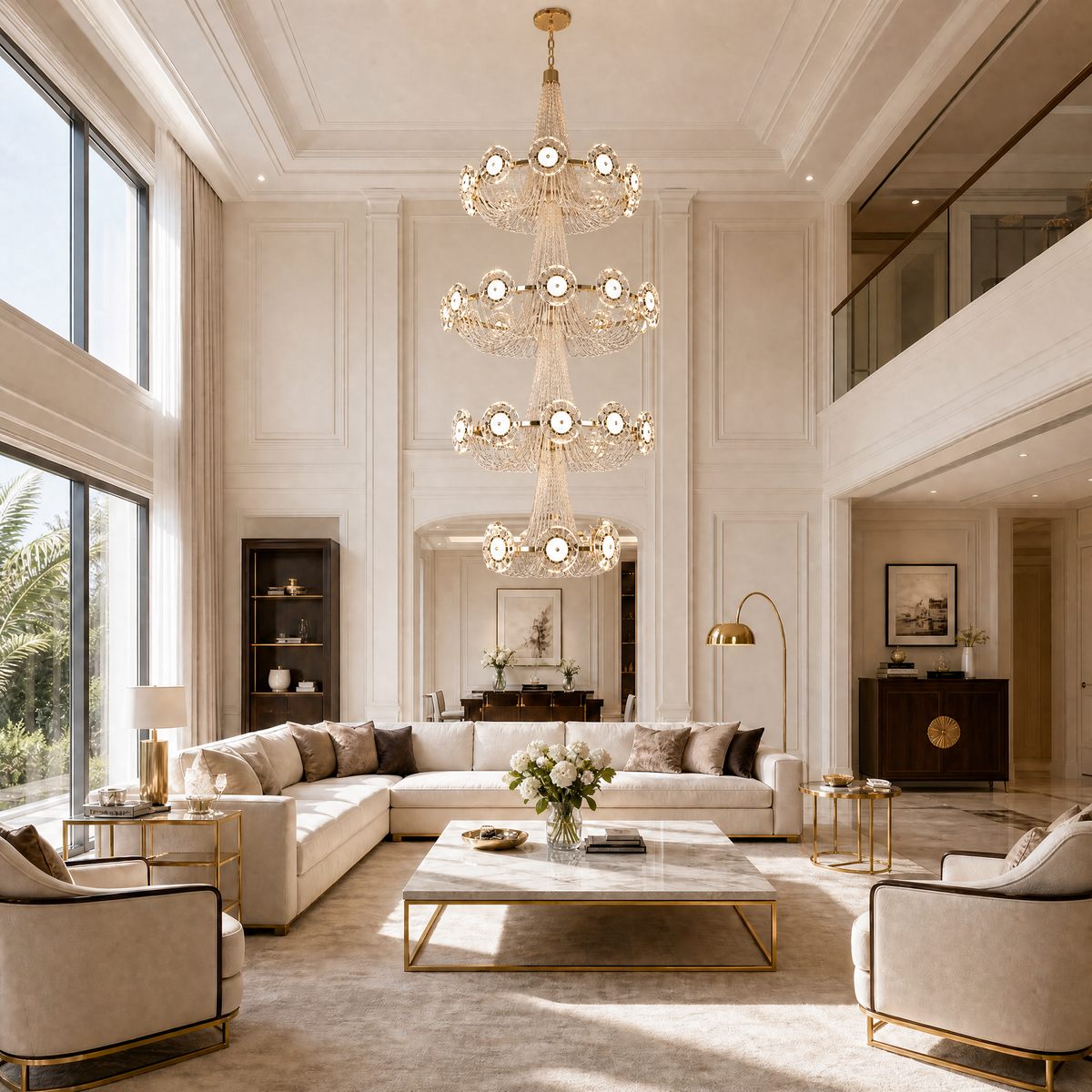 Rococo Dream Modern Sculptural Ring Chandelier