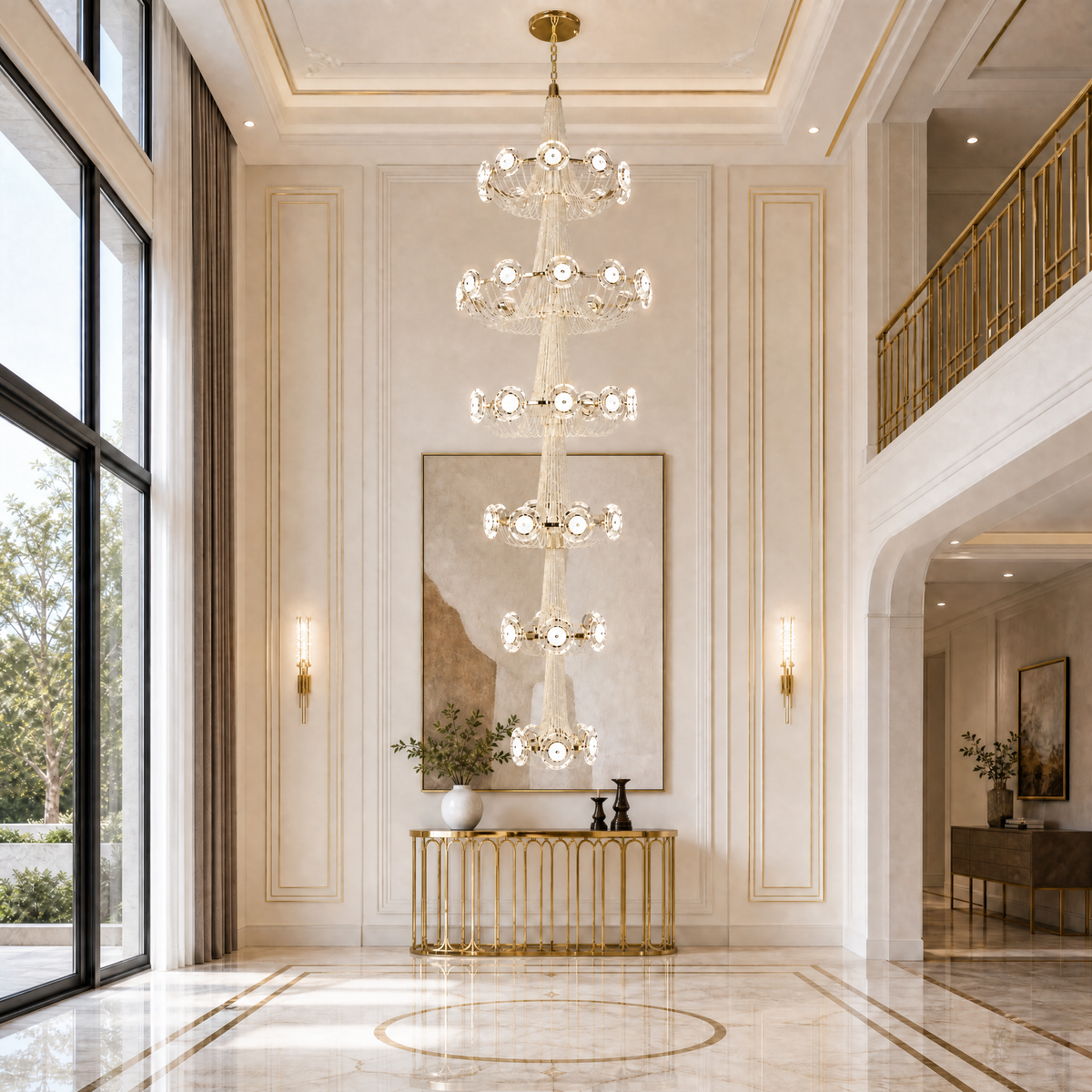 Rococo Dream Modern Sculptural Ring Chandelier